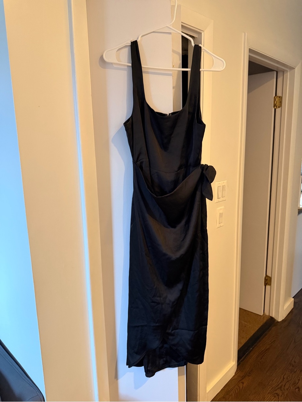 Wilfred Black Midi Dress with Side Bow